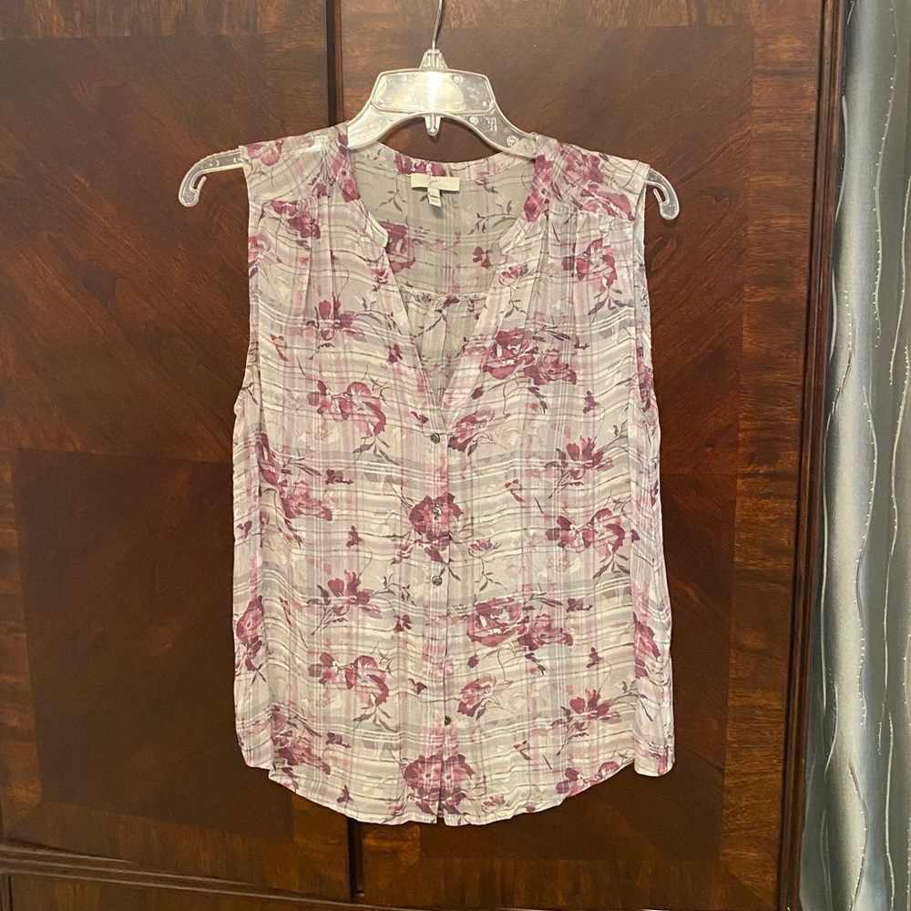 Joie 100% Silk floral sleeveless blouse Size Small